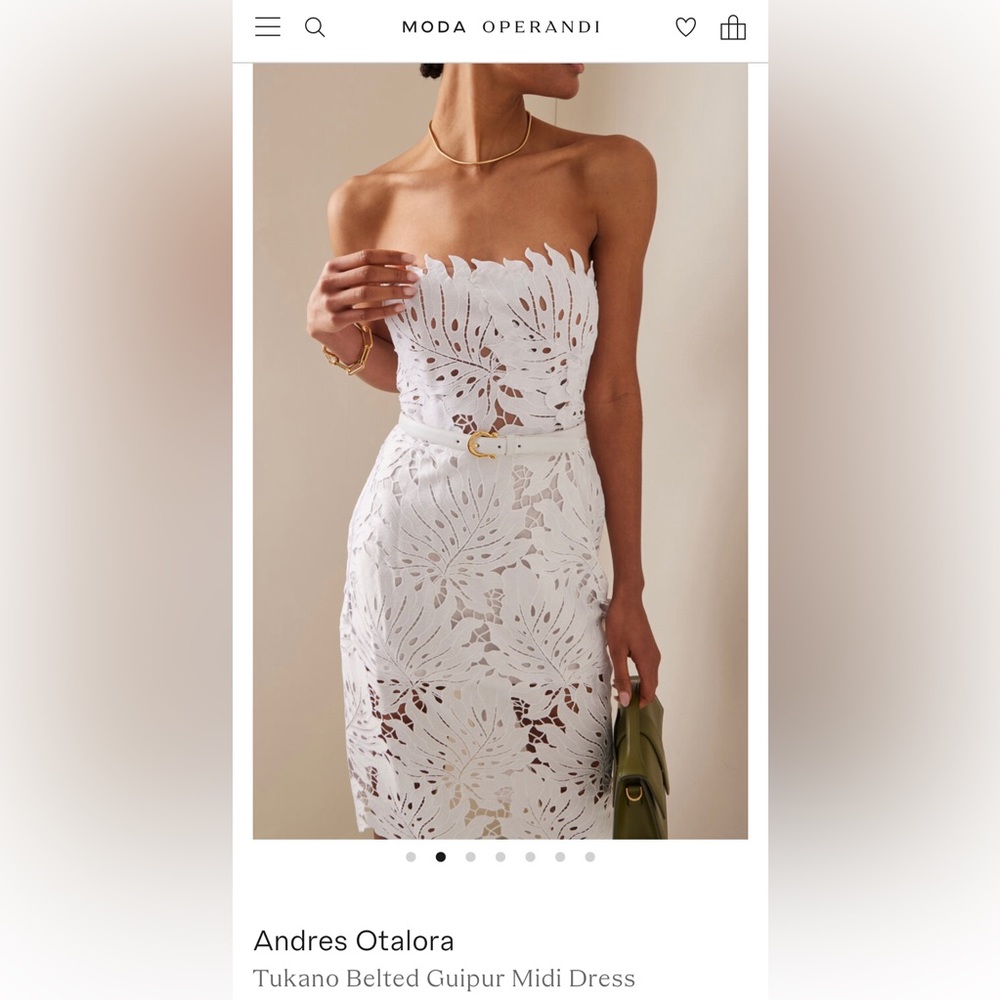 Andres Otalora
Tukano Belted Guipur Midi Dress Size 8
